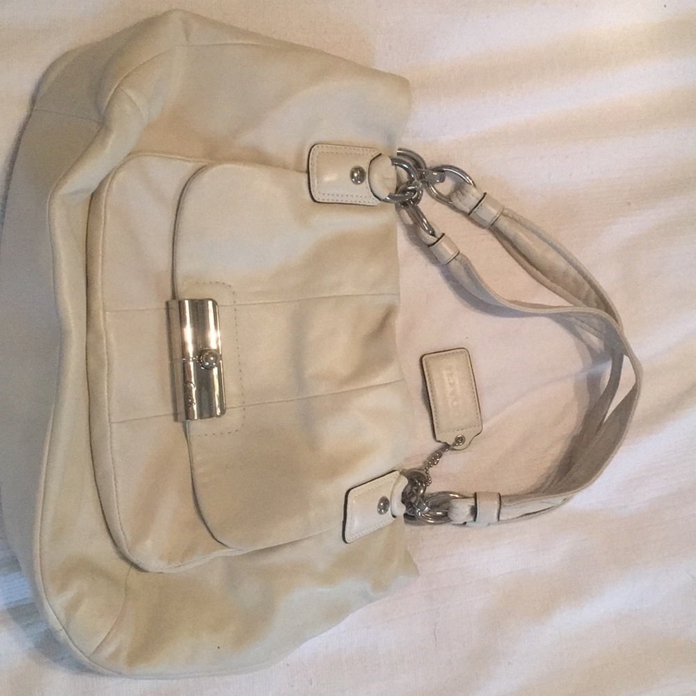 Cream coloured coach bag